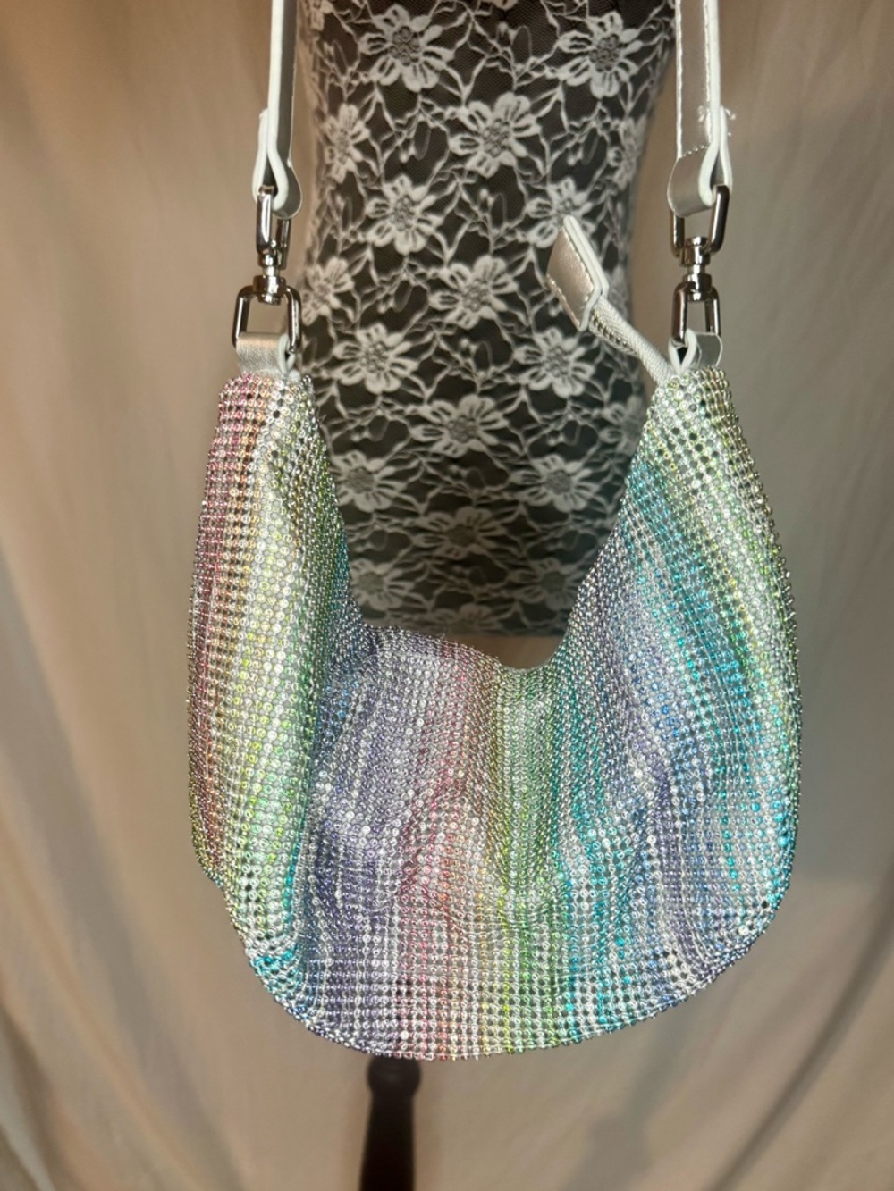 Sparkling Multicolor Crystal Shoulder Bag from Urban Outfitters